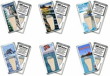 Clearwater FootWhere® Souvenir Fridge Magnets. 6 Piece Set. Made in USA