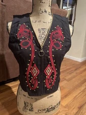 Horse Riding Apparel - State Line Tack Western Show Vest - Medium