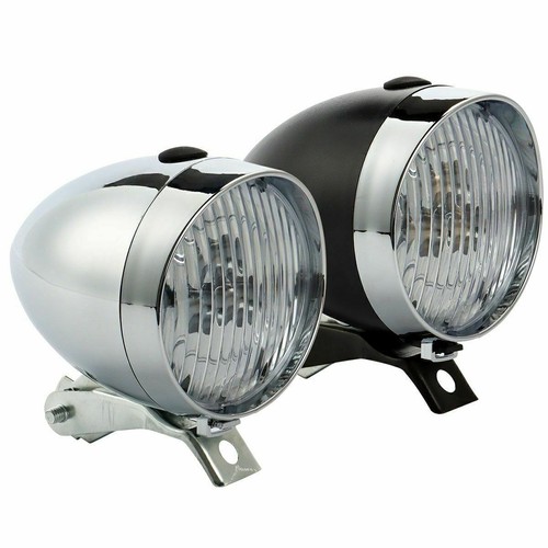 Classical Vintage 3-LED Bike Headlight Bicycle Retro Light Front Head Lamp Black - Picture 9 of 11