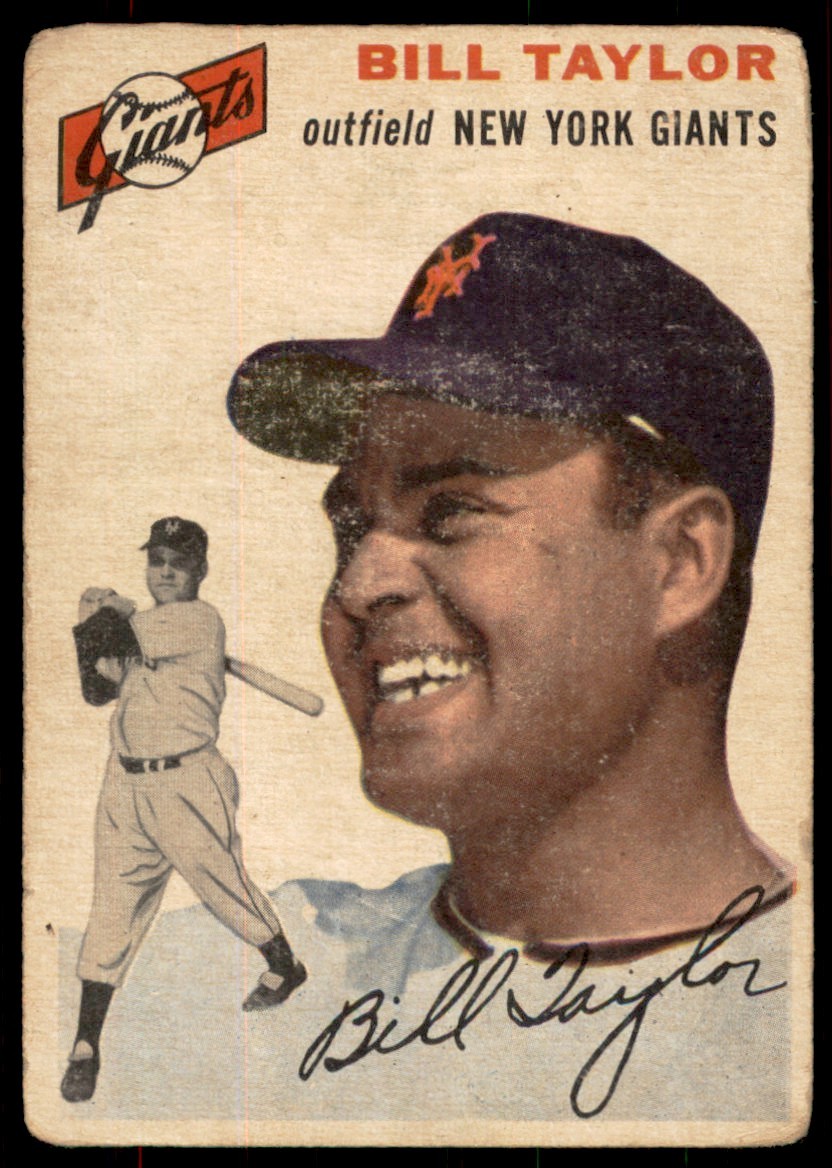 1954 Topps Bill Taylor RC New York Giants #74 VG (No Creases)
