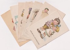 Antique Comic Postcard Lot x7 Children Humour Edward Gross Twelvetrees 1910s