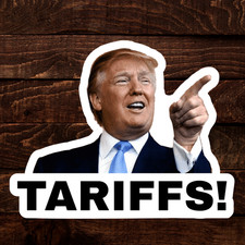 100 Trump Stickers "TARIFFS" Gas Pump Waterproof Vinyl GLOSSY MATTE NEW - 1.5"