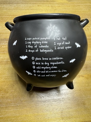Rae Dunn "Witch’s Brew" Black Cauldron FOOD SAFE Rare HTF Spooky Decor - Picture 5 of 11