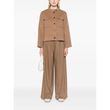 MaxMara Carmen Wide Leg High Waisted Stretch Wool Flannel Trousers NWT Size 6