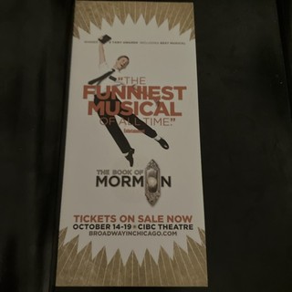 The Book Of Mormon Flyer Chicago Musical Affordable CIBC Theatre
