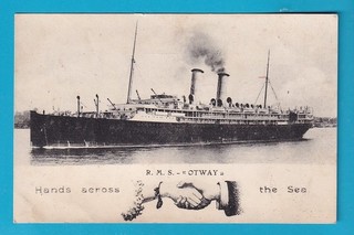 Original Postcard Orient Line R.M.S. OTWAY Hands Across The Sea