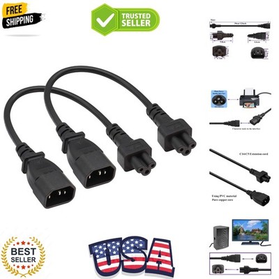 2 Pack C14 to C5 AC Cable, 10A 125V IEC 3Pole Male to Female Power Adapter, C...