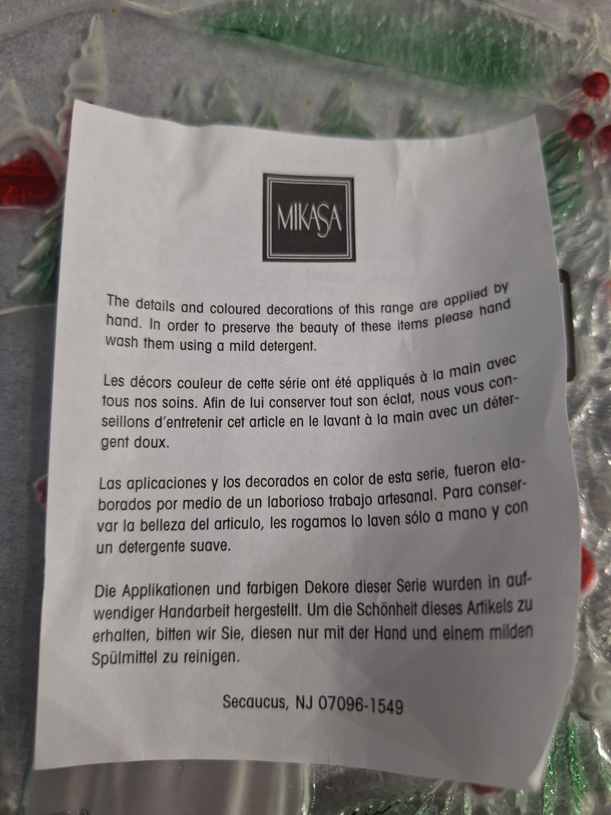 Mikasa Holiday Landscape Ruffled Edge Serving Platter Orig Box 13.5"W Germany 