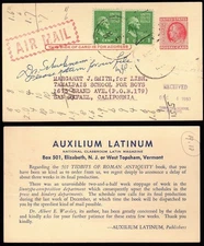 USA 1953 Commercial Postal Stationery Card AUXILIUM LATINUM
