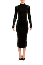 Scuderia Ferrari Women's Black Stretch Midi Dress US M/L IT 42/44