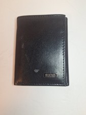 KENNETH COLE REACTION Men  s Black Genuine Leather Trifold Wallet READ