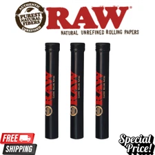Black RAW Metal King Size Cone Storage Tube RAWthentic  | Screw-Top, Smell-Proof