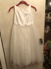 David's Bridal White Flower Girl Dress Size 10, Tulle, Formal, Special Occasion