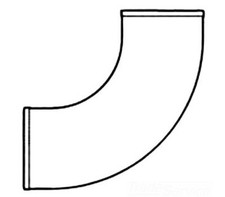 Tyler 376651 1/4" Cast Iron No Hub Short Sweep Bend