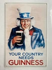 Guinness Beer Metal Sign - Uncle Sam  -  Retro Vintage Irish Stout