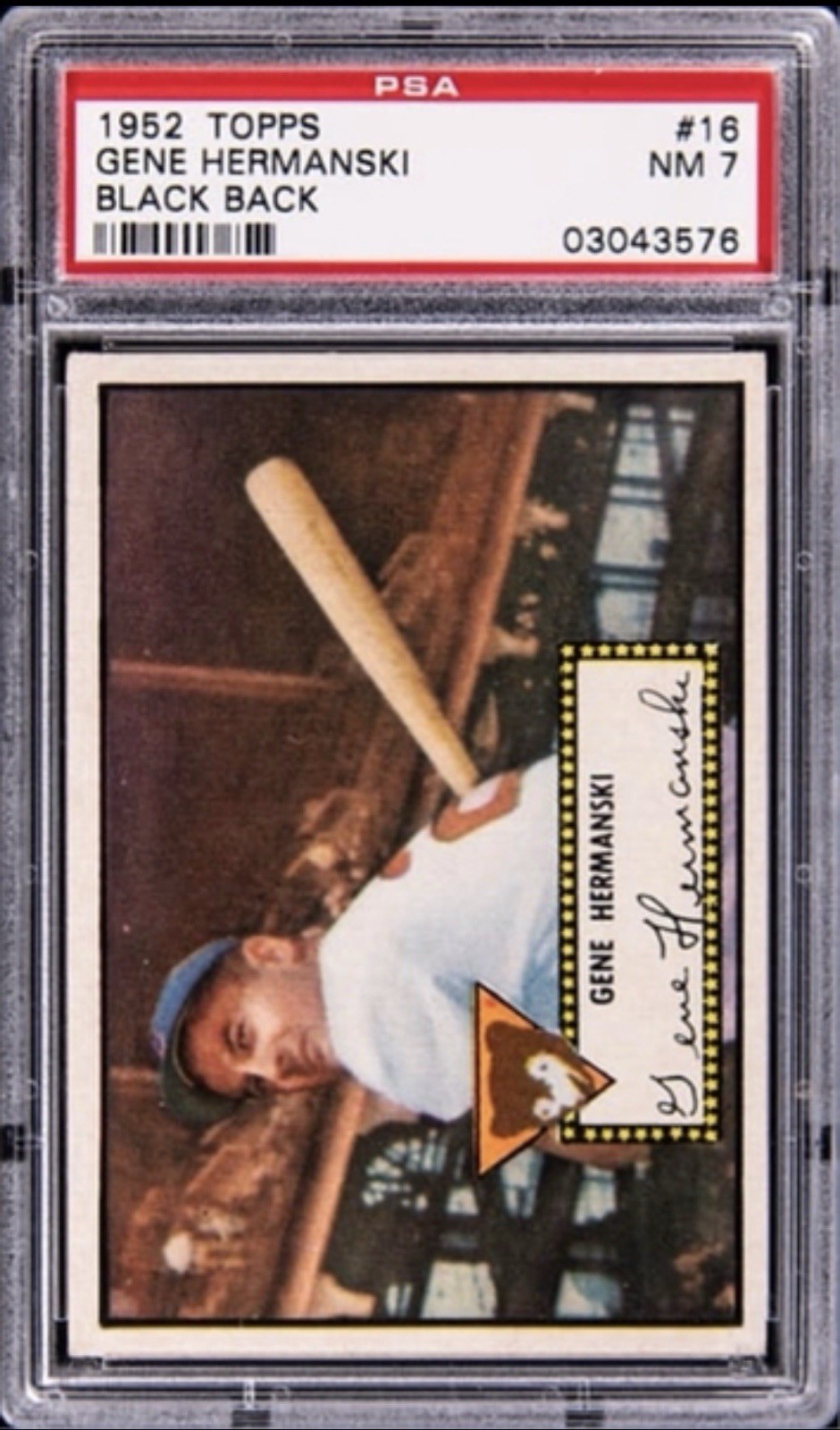 1952 Topps - Gene Hermanski #16 (Black Back) - PSA 7
