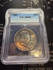 1963 Toned Franklin Half Dollar ICG MS63 90% Silver Last Year of Series