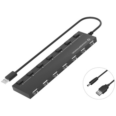 Conceptronic HUBBIES 7-Port-USB-2.0-Hub 7 Port USB 3.2 Gen 1-Hub (USB 3.0)  S...