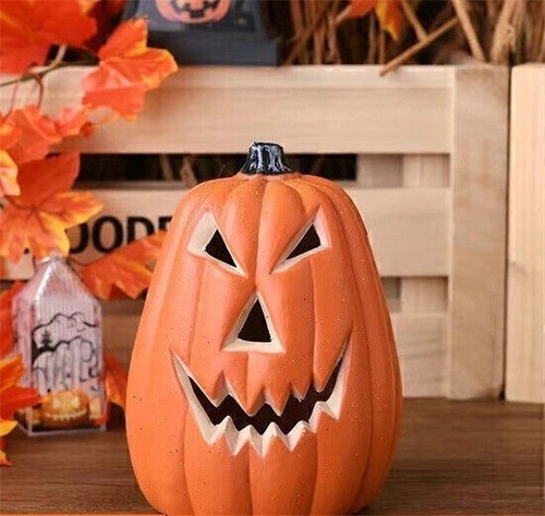 Harvest Pumpkin Hollow Out Jack-o-lantern Plastic Halloween Decorations Gifts UK - Bild 6 von 8