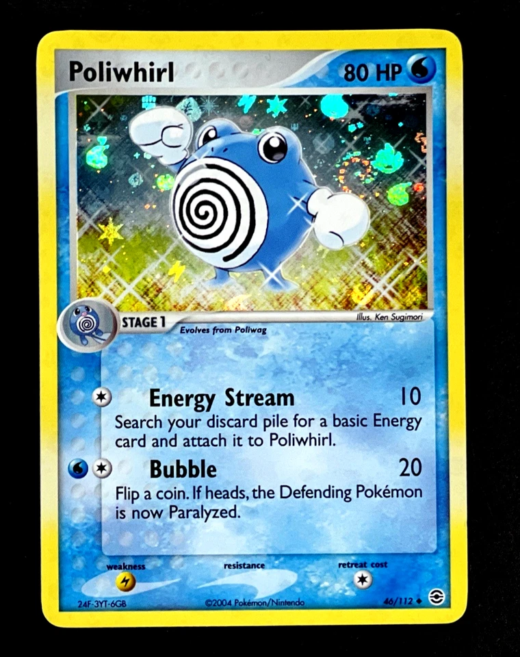 2004 Pokemon POLIWHIRL Ex FireRed & LeafGreen Set REVERSE HOLO Card 46/112 SWIRL - Image 2 of 4