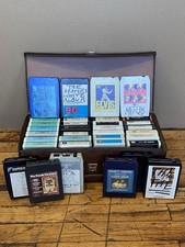 Vintage 8 Track Tape Lot of 35 w/ Case - Bee Gees, Elvis, Heart, Village People