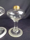1860's Pair of Early Flint Glass Kerosene Oil No 1 Stand Lamps — photo 3