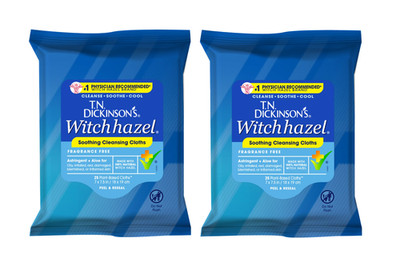 T N Dickinsons Witch Hazel Multi Use Cleansing Cloths 25 Count pack of 2