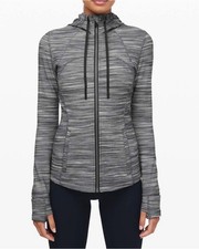 Lululemon Hooded Define Jacket Nulu Women s 6 Gray Space Dye Full Zip