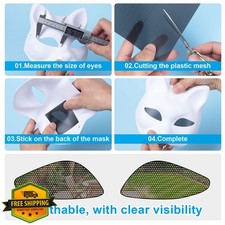 Pndeyo 5 Sheets Black 1mm Fursuit Eyes Mesh PVC Waterproof