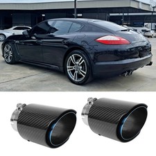 For Porsche Panamera Carbon Fiber Exhaust Pipe Tip Tail Muffler Stainless Steel