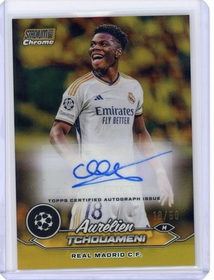 2023-24 Topps Stadium Club Chrome Ucl - Autographs Aurelien Tchouameni #CA-A /50