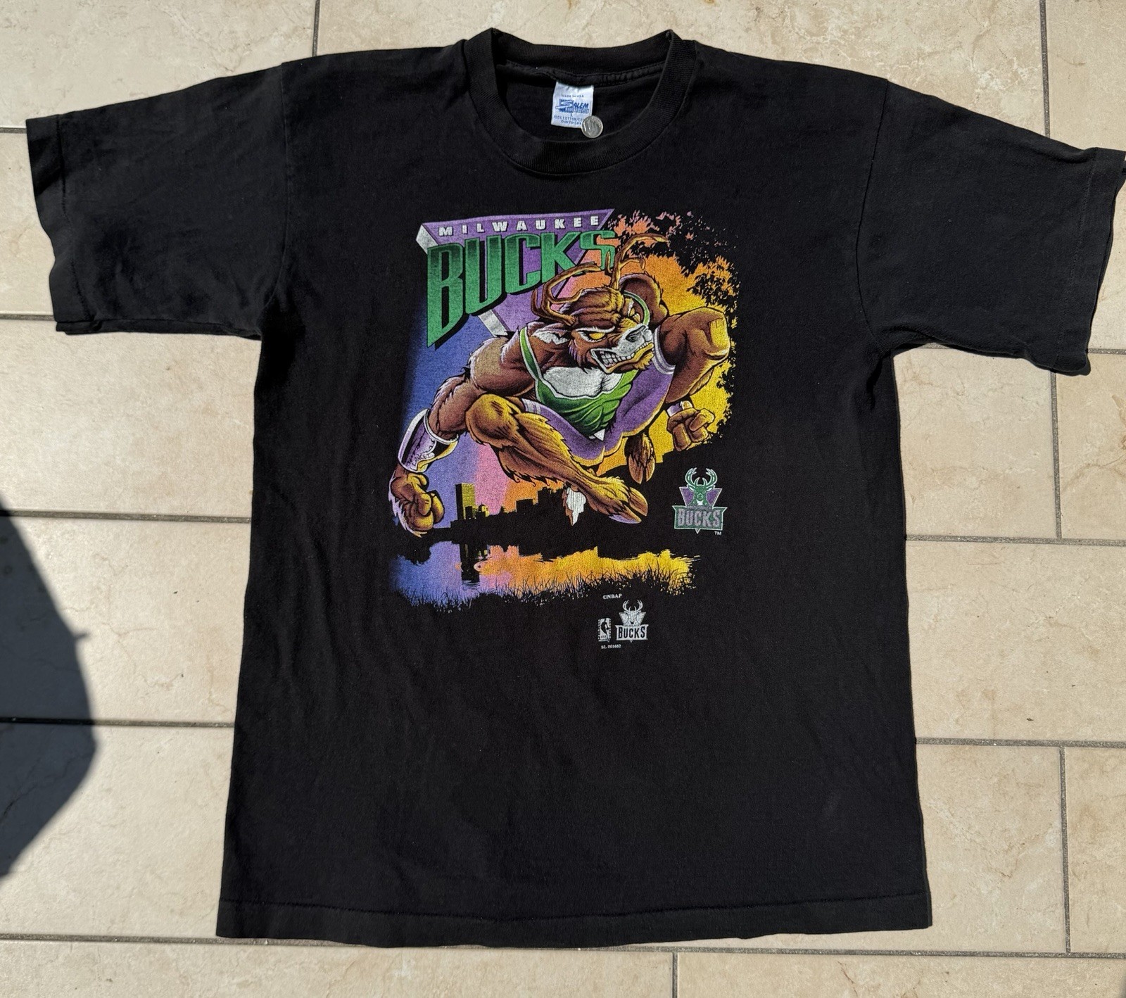 Vintage 90s Milwaukee Bucks Salem Sportswear Superhero