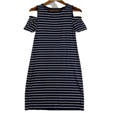WHBM Cold Shoulder Women’s XXS Stripe Jersey Knit Shift Dress