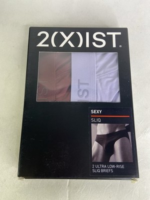 2xist Sliq Ultra Low Rise Brief 2 Pack Underwear Burgundy Lavender Mens Size S