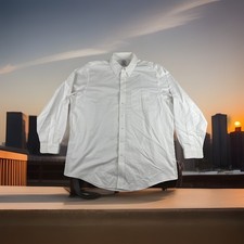 Brooks Brothers Classic White Pinpoint Oxford Dress Shirt 18-37 Office business