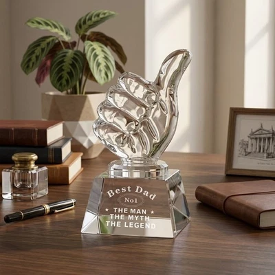 Great Dad Ever Trophäe klarer Edelstein mit graviertem Sockel 4,8 x 2,6 Zoll - Bild 1 von 4