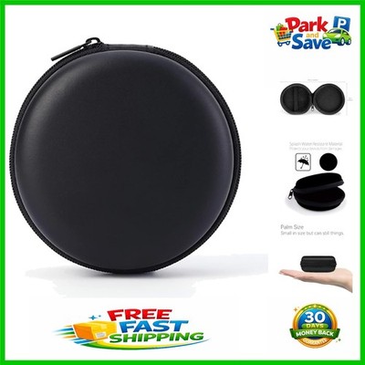 Elegant Black Hard Protective Earphone Case - Shockproof & Water-Resistant