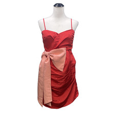 Future Collective Womens Small Red Pink Bow Sweetheart Mini Dress NWT Target