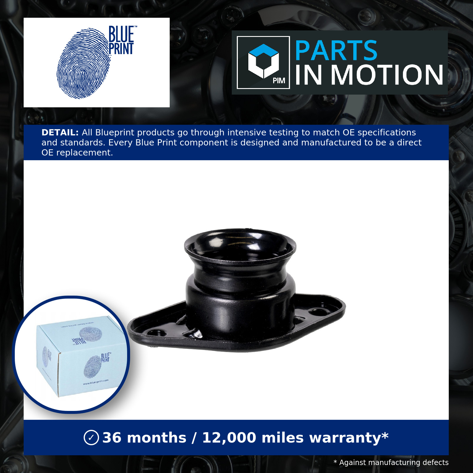Shock absorber cushion Rear Axle Left Rubber/Metal ADG080344 BLUE PRINT for KIA - Image 13