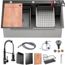 Multifunctional Stainless Steel Kitchen Sink Topmount Noise Reduction Drainage