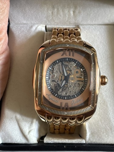 Auguste Galan Mod AG 843332000641 Collectible Skeletal Automatic Watch 5ATM