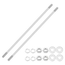 2Set M6x220mm Double Ended Stud Screws,304 Stainless Steel Rod with Nut Washer
