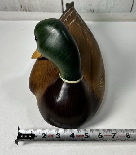 GORGEOUS K.W. WHITE DUCKS UNLIMITED MALLARD SOLID WOOD DUCK DECOY SIGNED - Picture 9 of 11