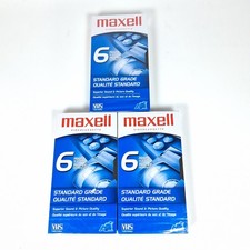 Maxell T-120 6 Hour Standard Grade VHS Videocassette New Sealed Lot of 3