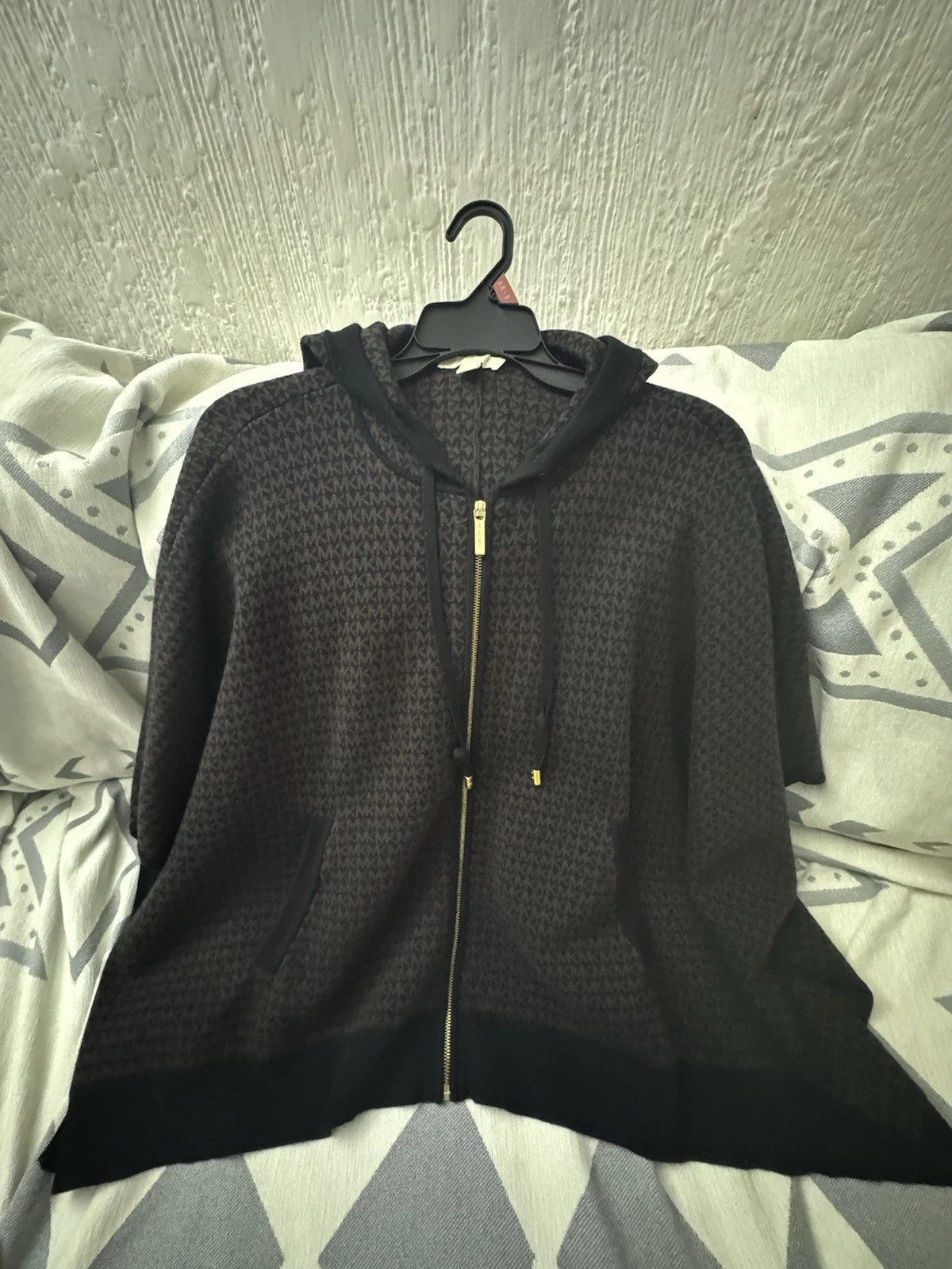 Michael Kors Jacquad Hooded Poncho Medium Size