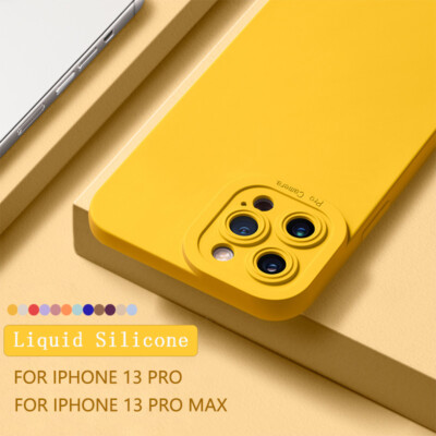 Liquid Silicone Case For iPhone 15 14 13 12 11 Pro Max XS 16 8 Camera Lens Cover