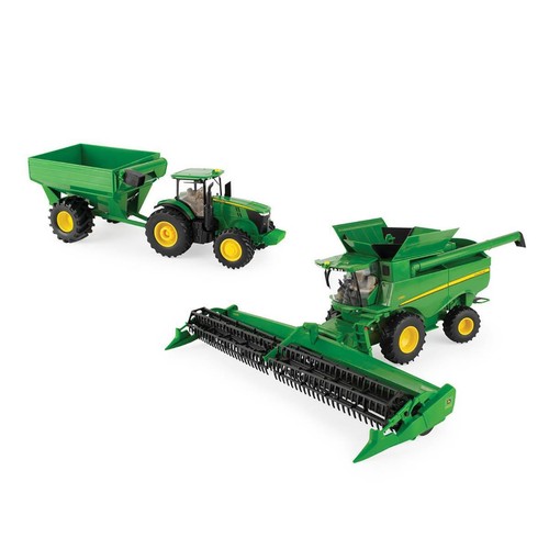 TOMY John Deere 1:32 Scale S780 Combine and 7290R Tractor Harvesting Set LP79390
