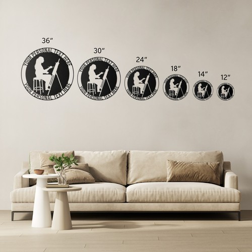 Personalized Female Painter Artist Metal Sign. Custom Drawer Wall Decor Gift - Picture 5 of 6