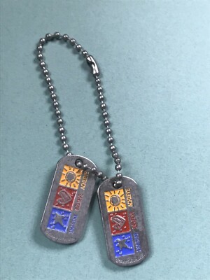 Estate Baudeville Marked Imagine Believe Achieve Blue Yellow Red Enamel Small 