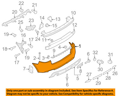 AUDI OEM 09-13 A3 Rear Bumper-Cover 8P4807303HGRU
